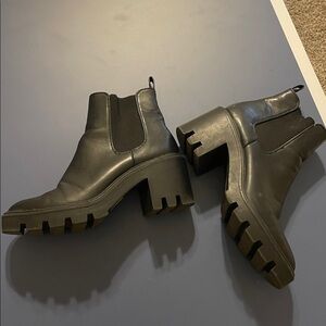 Black Chunky Heel Ankle Boots